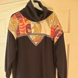 Art To Wear. Japanese-inspired vintage sweatshirt/mini dress -- with pockets!